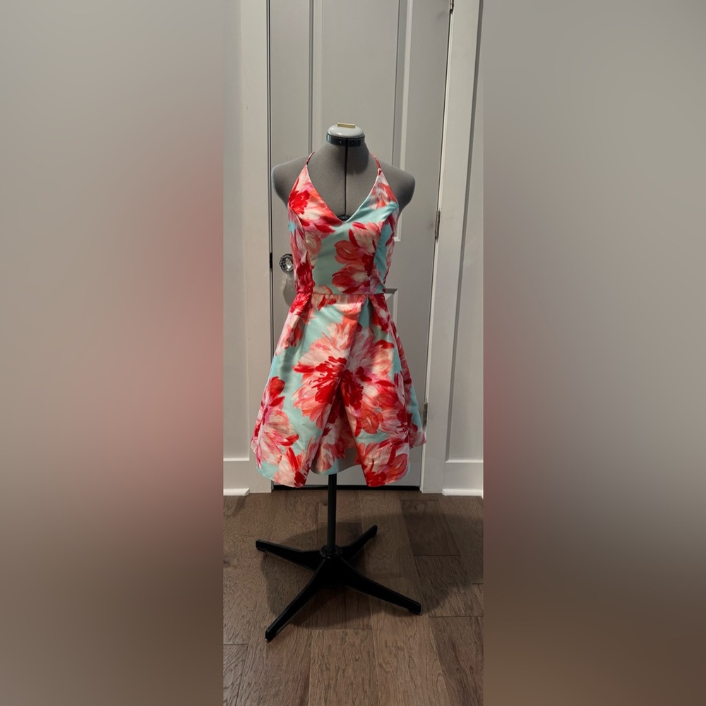 Floral Dress in Red and Pink